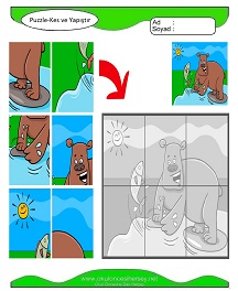 Puzzle Kes Yapıştır Çalışma Sayfaları